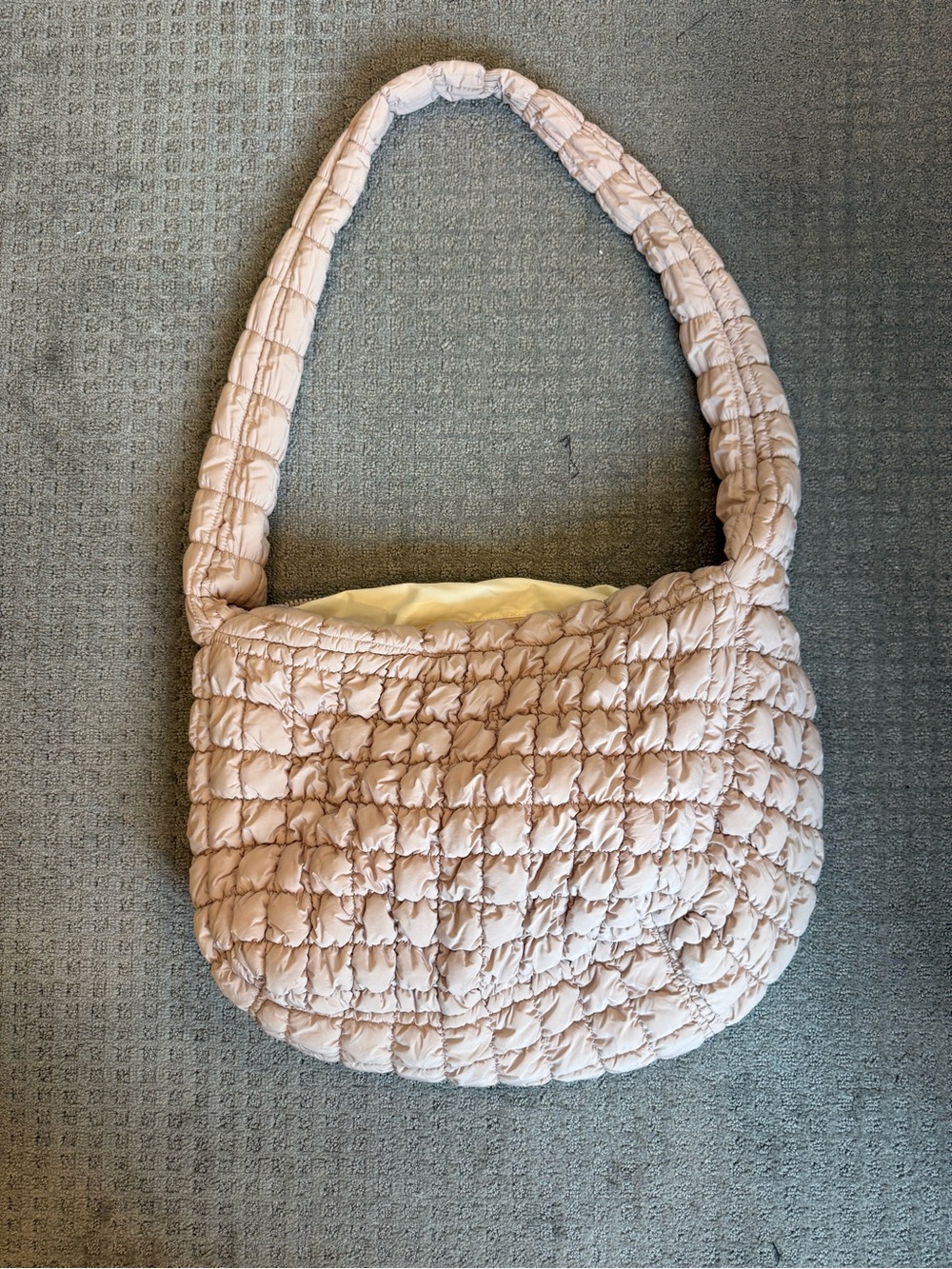 Amazon Quilted Shoulder Bag in Light Blush Pink